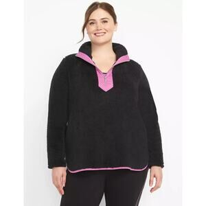 NWT Lane Bryant LIVI Active Half-Zip Sherpa Pullover Sweater Plus Size: 18/20